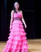 Ball Gown/Princess Straight Organza Sweep Train Prom Dresses With Beading