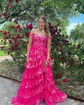 Ball Gown/Princess Off-the-shoulder Tulle Sweep Train Prom Dresses With Tiered