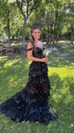 Ball Gown/Princess Off-the-shoulder Tulle Sweep Train Prom Dresses With Appliques Lace