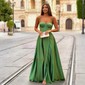 A-line Sweetheart Silk-like Satin Sweep Train Prom Dress