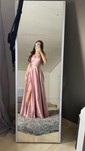 Ball Gown V-neck Satin Floor-length Ruffles Prom Dresses