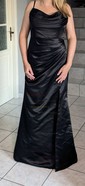 Sheath/Column Cowl Neck Silk-like Satin Floor-length Prom Dresses With Ruched