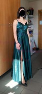 Ball Gown/Princess V-neck Satin Sweep Train Prom Dresses With Ruched