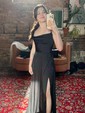 A-line Cowl Neck Silk-like Satin Floor-length Prom Dress