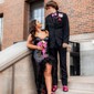 Sheath/Column Sweetheart Sequined Sweep Train Prom Dresses With Feathers / Fur