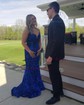 Trumpet/Mermaid V-neck Velvet Sequins Sweep Train Prom Dresses