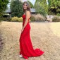 Trumpet/Mermaid Sweetheart Lace Tulle Sweep Train Prom Dresses With Beading