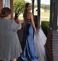 Trumpet/Mermaid V-neck Silk-like Satin Sweep Train Prom Dresses With Beading