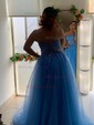 Ball Gown/Princess Sweetheart Glitter Tulle Prom Dresses with Appliques