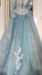 Ball Gown Off-the-shoulder Tulle Sweep Train Beading Prom Dresses