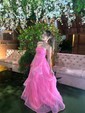 Ball Gown Straight Tulle Floor-length Ruffles Prom Dresses