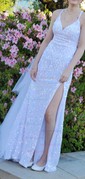 Ball Gown Sweetheart Sequined Watteau Train Prom Dresses With Split Front