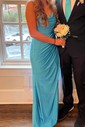 Sheath/Column Cowl Neck Silk-like Satin Floor-length Prom Dress