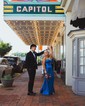 Mermaid Strapless Satin Cut Out Prom Dresses With Ruched