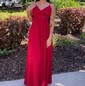 A-line V-neck Silk-like Satin Prom Dresses