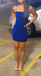 Glitter Drawstring Side Bodycon Mini Dress