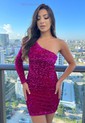 One Shoulder Sequin Bodycon Mini Dress