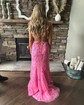 Corset Sheath/Column Tulle Sweetheart Appliques Prom Dresses