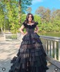 Unique Ball Gown/Princess Taffeta Tiered Ruffle Prom Dresses