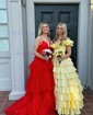 Unique Ball Gown/Princess Taffeta Tiered Ruffle Prom Dresses