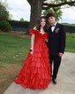 Unique Ball Gown/Princess Taffeta Tiered Ruffle Prom Dresses