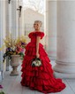 Unique Ball Gown/Princess Taffeta Tiered Ruffle Prom Dresses