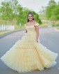 Cute Ball Gown/Princess Tulle Ruffle Floral Prom Dresses