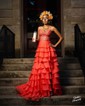 Cute Ball Gown/Princess Chiffon Appliques Tiered Prom Dresses