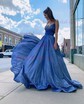 Ball Gown/Princess Floor-length V-neck Shimmer Crepe Pockets Prom Dresses