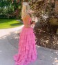 Cute Ball Gown/Princess Chiffon Appliques Tiered Prom Dresses