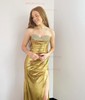 Sparkly Sheath/Column Metallic Sweetheart Beaded Prom Dresses