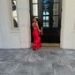 Petite Sheath/Column Satin Ruched Floral Prom Dresses