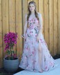 Ball Gown/Princess Sweep Train Sweetheart Tulle Flower(s) Prom Dresses