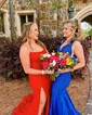 Corset Sheath/Column Lace Straight Ruched Split Prom Dresses