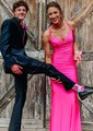Mermaid V-neck Jersey Prom Dresses With Ruched
