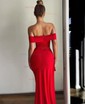 Sheath/Column Off-the-shoulder Stretch Crepe Prom Dresses