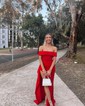Sheath/Column Off-the-shoulder Stretch Crepe Prom Dresses
