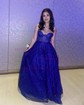 Ball Gown Strapless Tulle Prom Dresses With Ruched