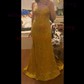 Sheath/Column Sweep Train Sweetheart Sequined Split Front Prom Dresses