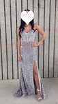 Sheath/Column Sweep Train Sweetheart Sequined Split Front Prom Dresses