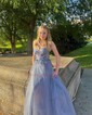 Ball Gown/Princess Sweetheart Tulle Sweep Train Prom Dresses With Lace