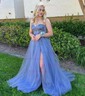 Ball Gown/Princess Sweetheart Tulle Sweep Train Prom Dresses With Lace
