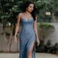 Sheath/Column Sweetheart Floor-length Glitter Prom Dresses With Ruched