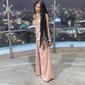 Fitted Sweetheart Satin Prom Dresses with Slit