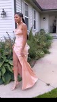 Fitted Sweetheart Satin Prom Dresses with Slit