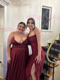 Black A-line V-neck Satin Prom Dresses With Ruched