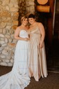 Black A-line V-neck Satin Prom Dresses With Ruched