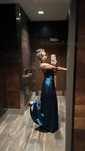 A-line Cowl Neck Silk-like Satin Floor-length Prom Dress