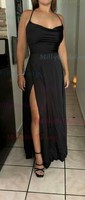 A-line Cowl Neck Silk-like Satin Floor-length Prom Dress