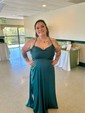 A-line Cowl Neck Silk-like Satin Floor-length Prom Dress